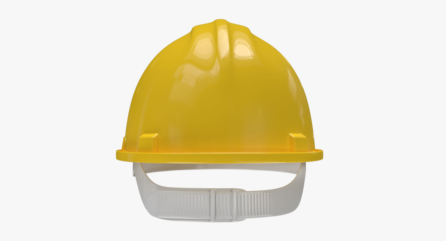 Worker Safety Helmet - Yellow Hard Hat  PBR Low-poly 3D model_4