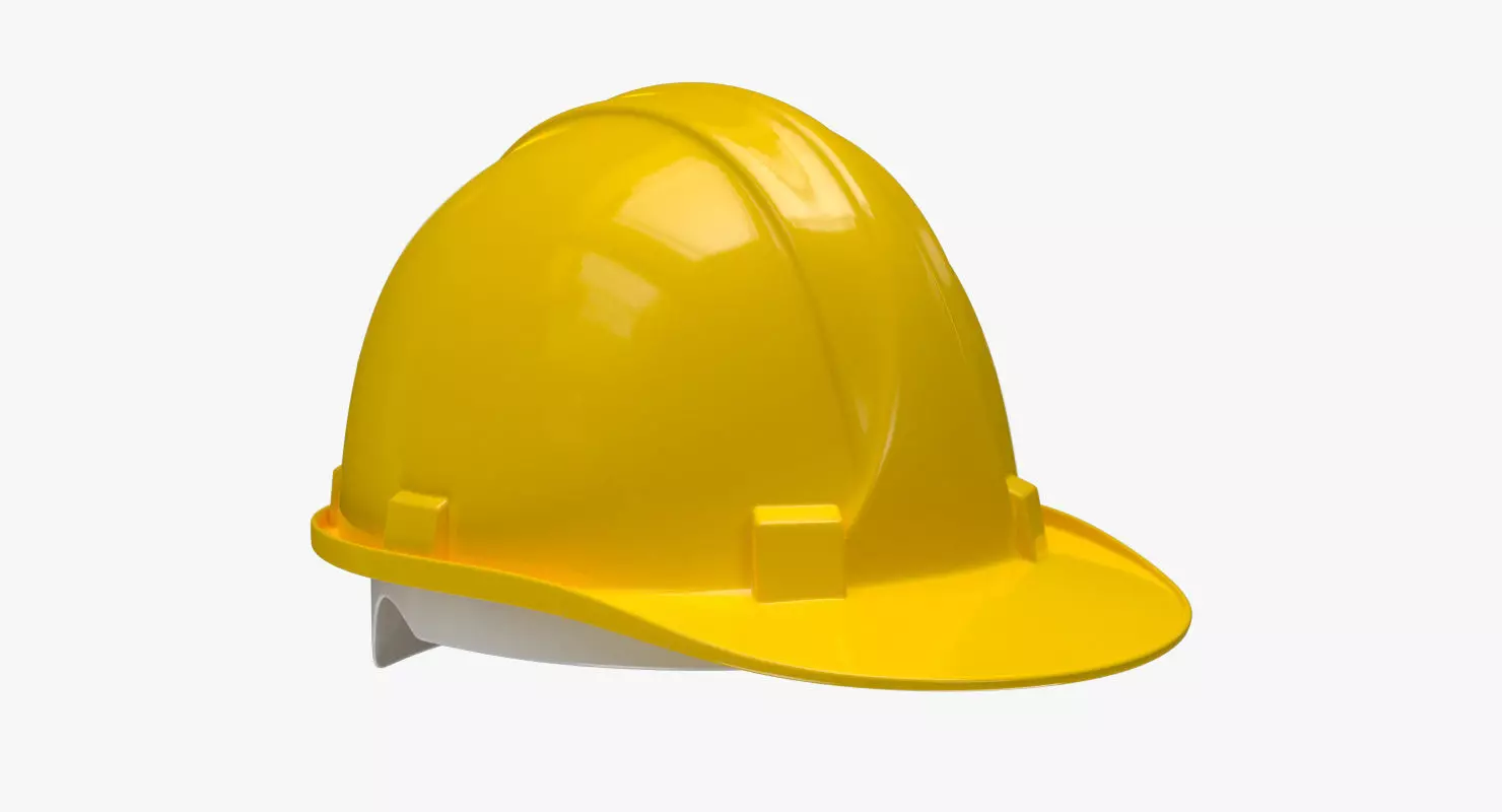 Worker Safety Helmet - Yellow Hard Hat  PBR Low-poly 3D model_0