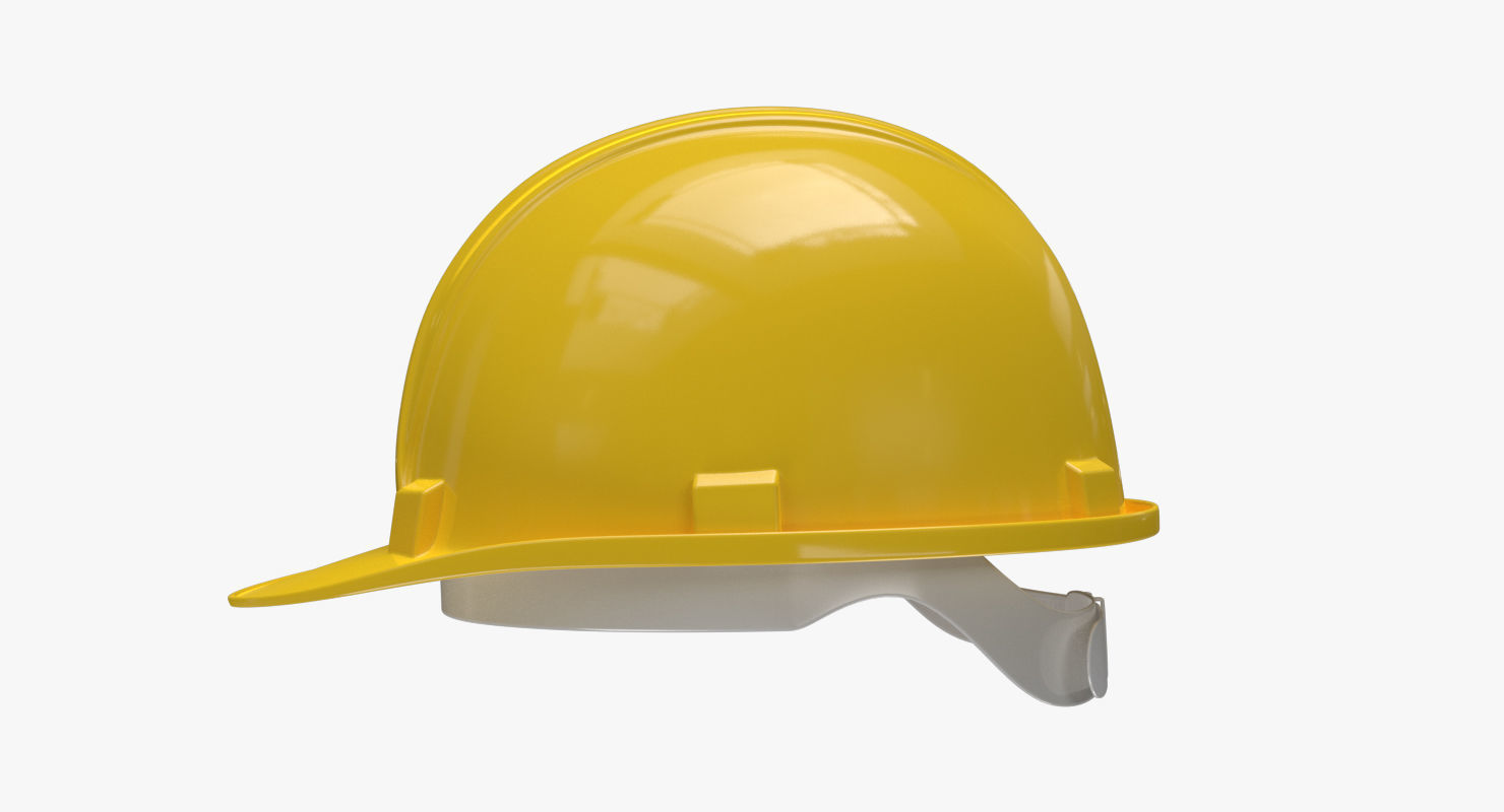 Worker Safety Helmet - Yellow Hard Hat  PBR Low-poly 3D model_5