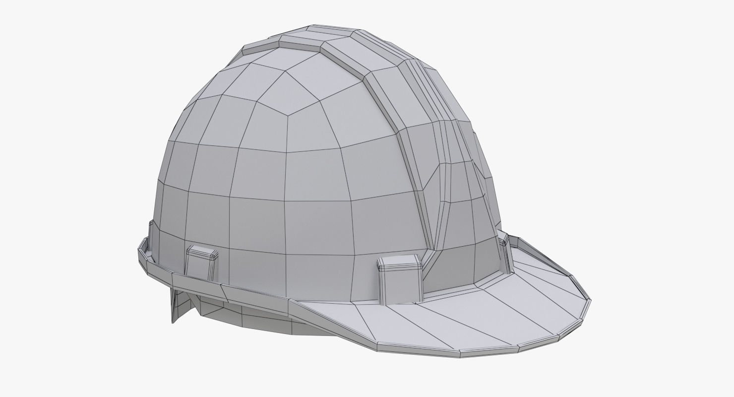 Worker Safety Helmet - Yellow Hard Hat  PBR Low-poly 3D model_10