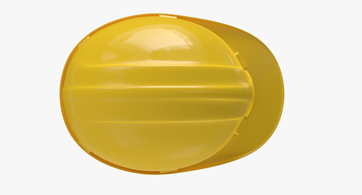 Worker Safety Helmet - Yellow Hard Hat  PBR Low-poly 3D model_3
