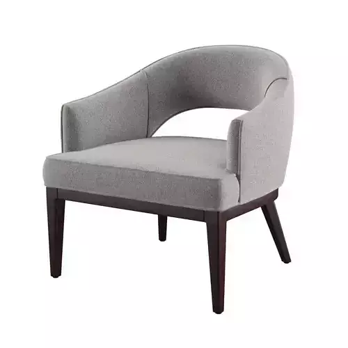 Mallory Grey Tweed Fabric Arm Chair
