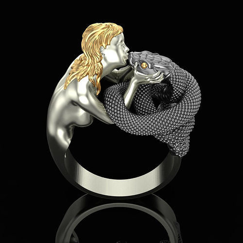 Ring Snake Kiss 3D print model