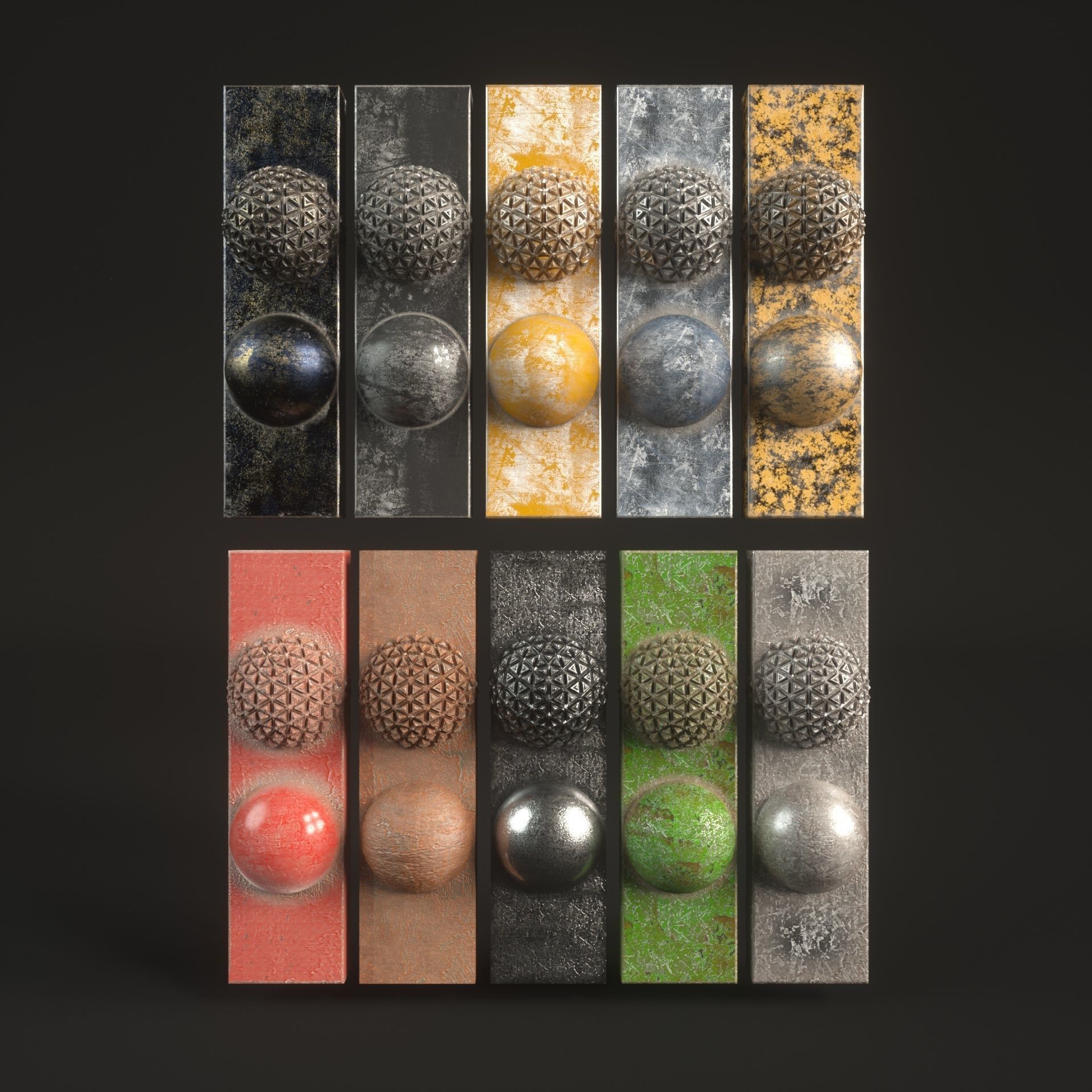 10 Grunge Metal Materials for C4D Octane Render Texture_12