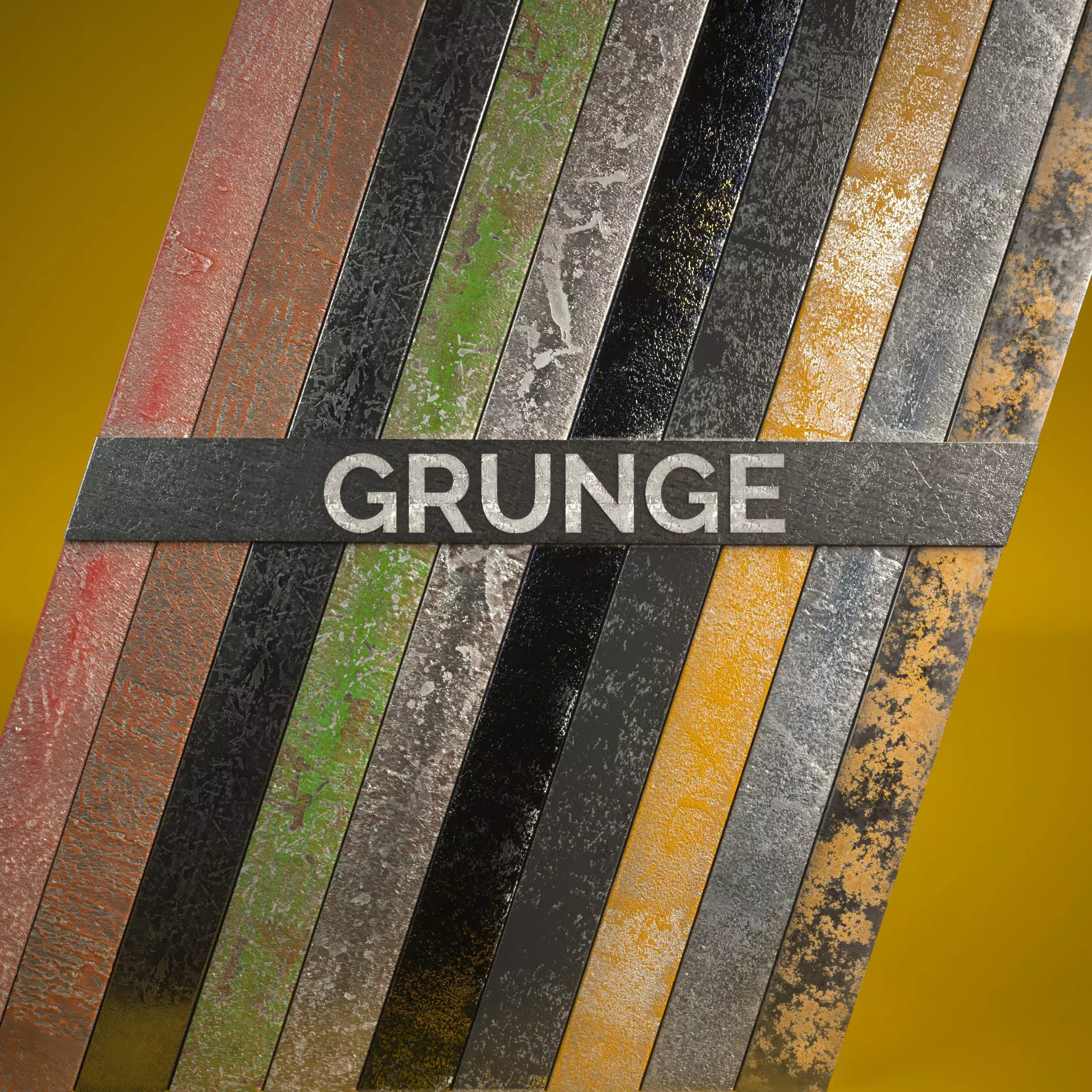 10 Grunge Metal Materials for C4D Octane Render Texture_0