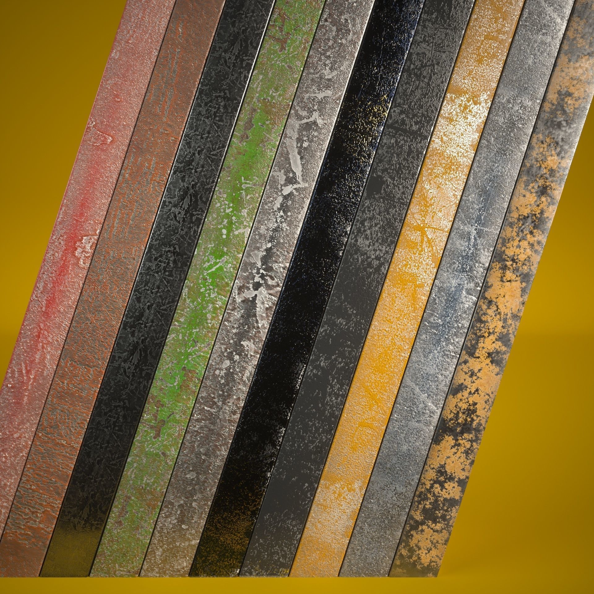 10 Grunge Metal Materials for C4D Octane Render Texture_13