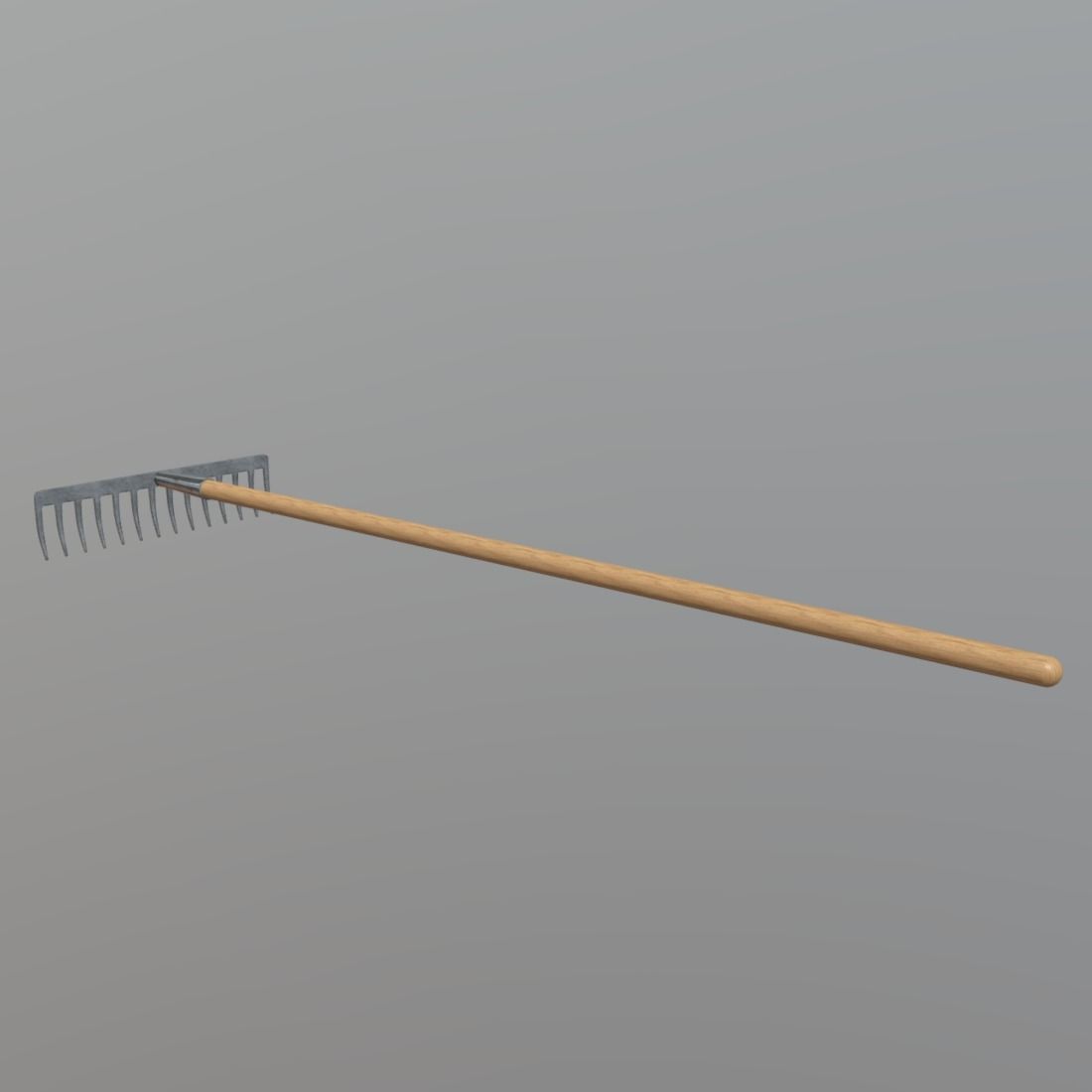 Rake 1 garden Low-poly 3D model_5