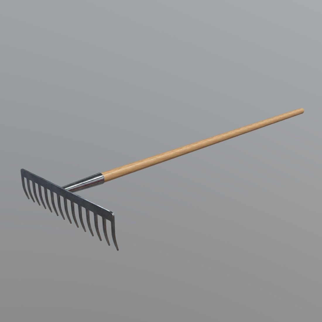 Rake 1 garden Low-poly 3D model_3