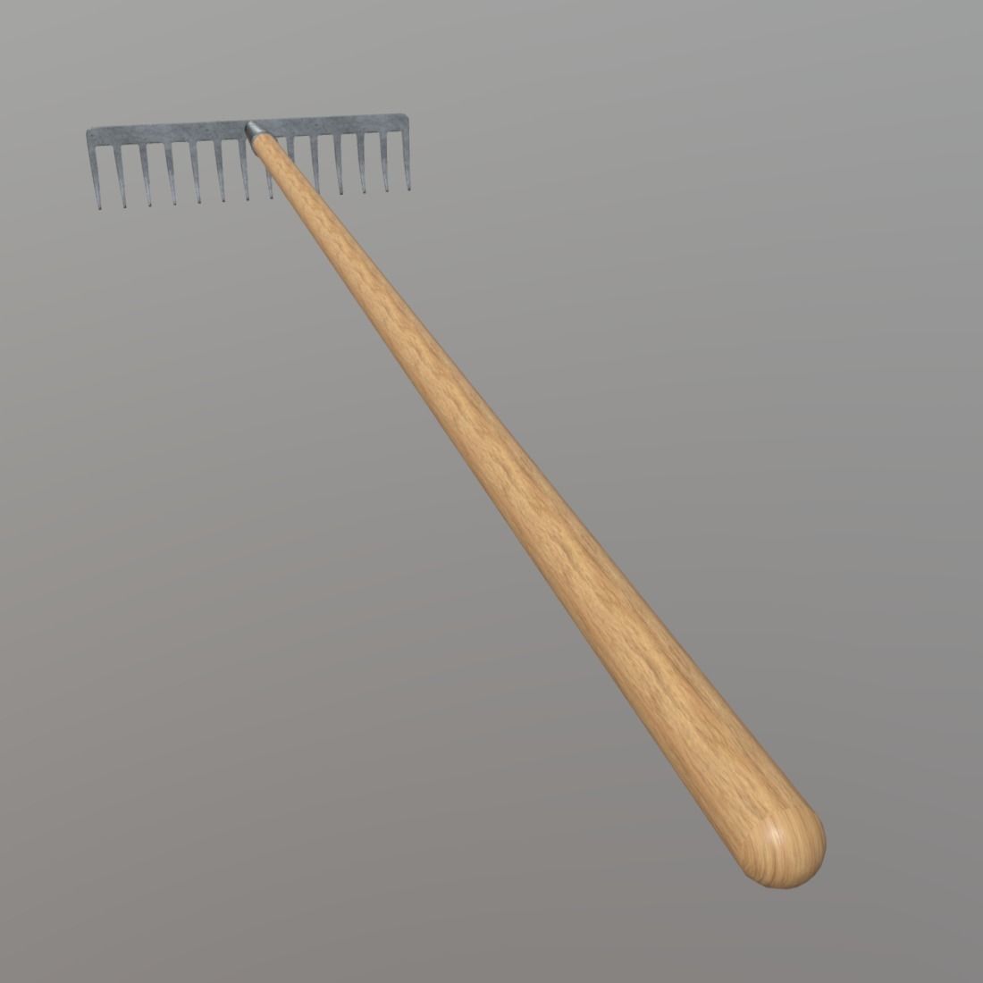 Rake 1 garden Low-poly 3D model_6