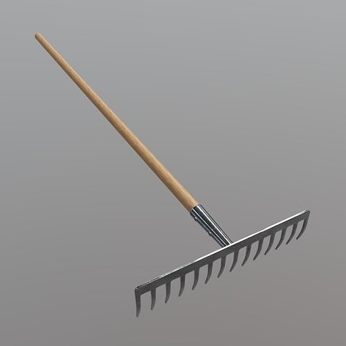 Rake 1 garden Low-poly 3D model