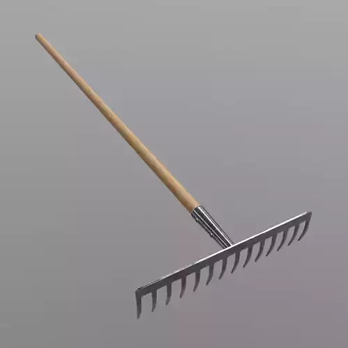 Rake 1 garden Low-poly 3D model
