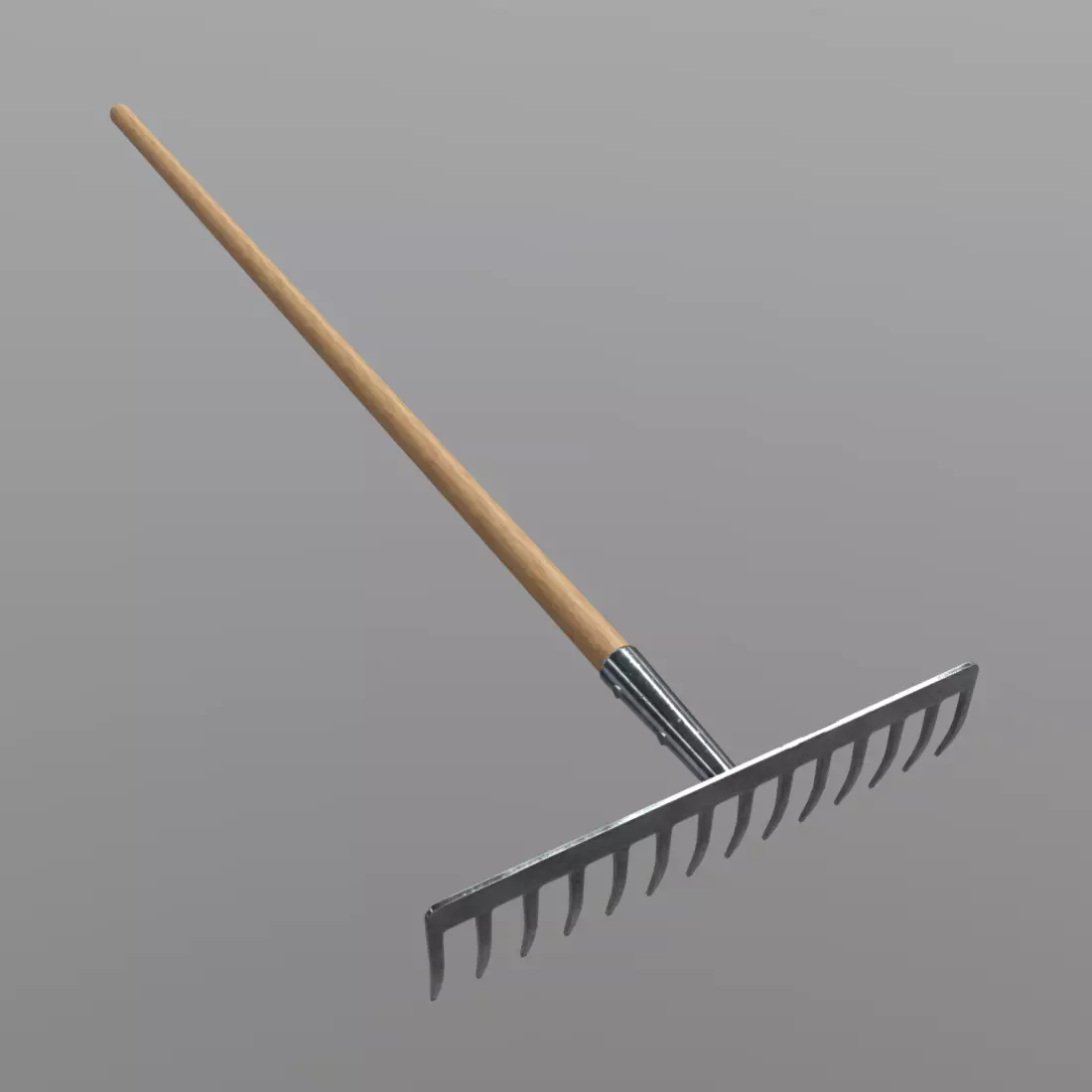 Rake 1 garden Low-poly 3D model_0