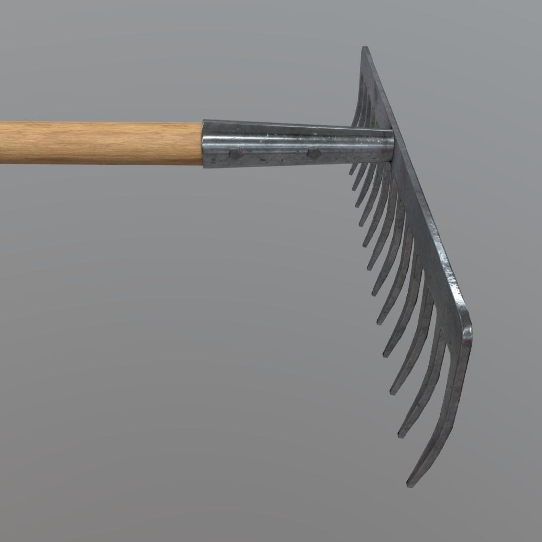Rake 1 garden Low-poly 3D model_10