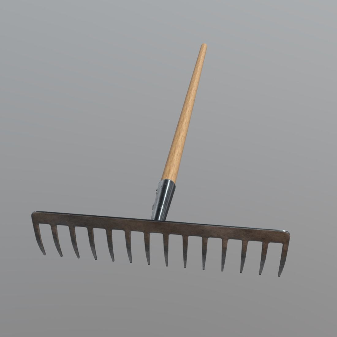 Rake 1 garden Low-poly 3D model_2