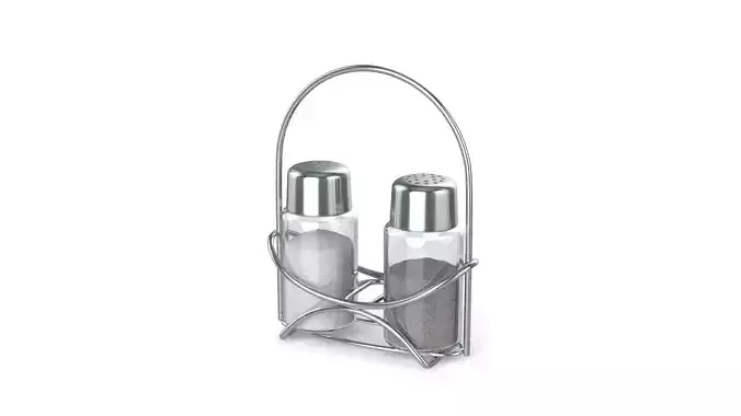 Salt and pepper Low-poly 3D model