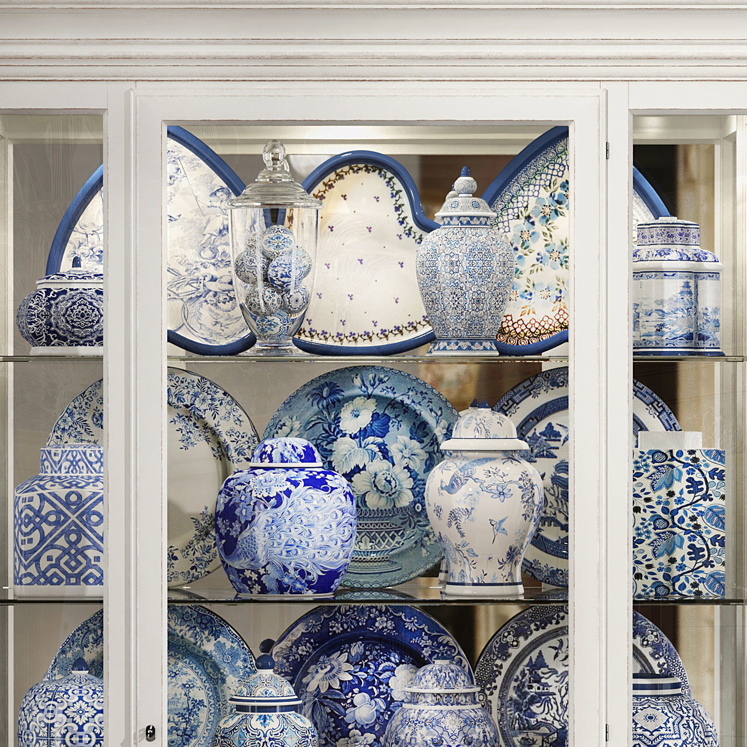 Classical display cabinet 3D model_4