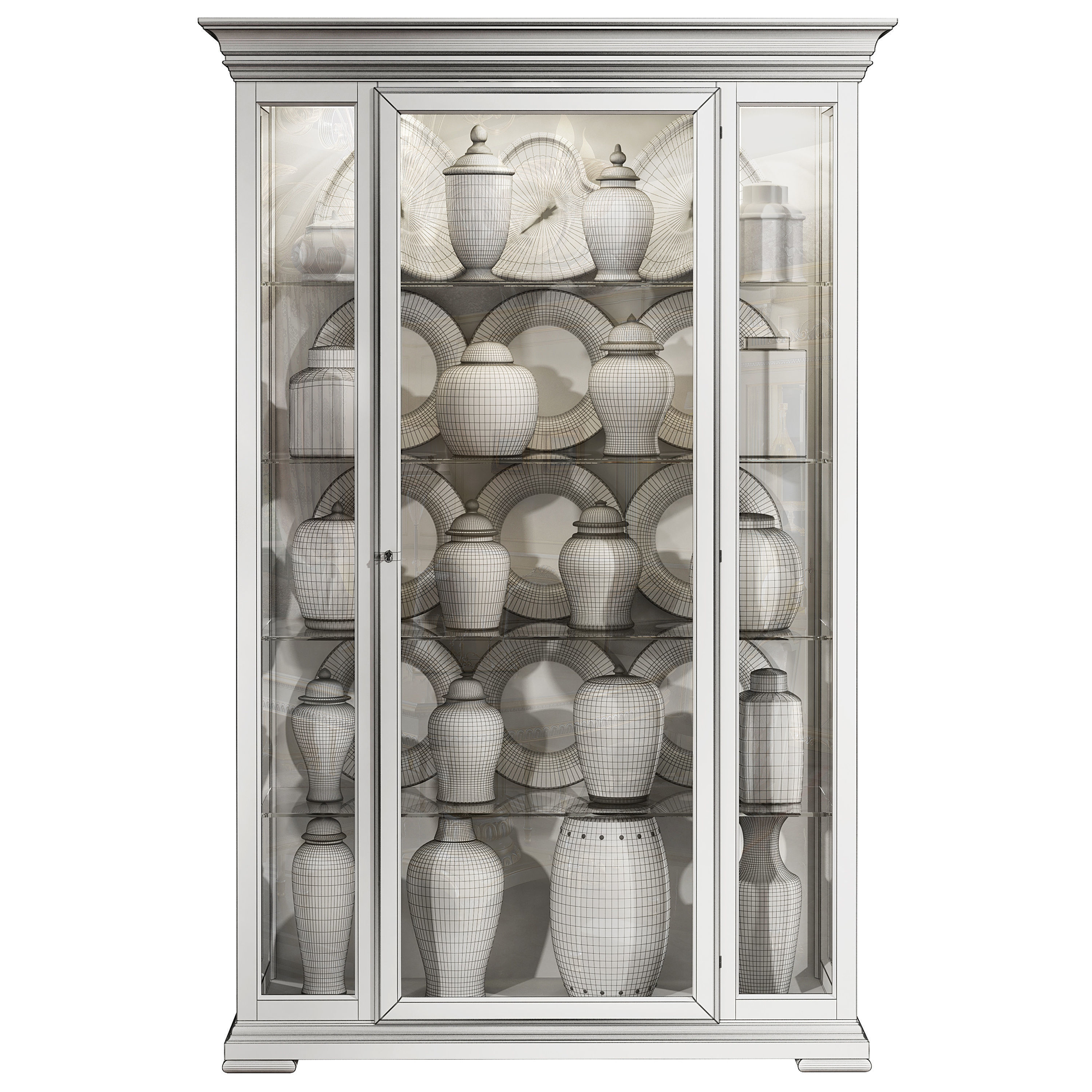 Classical display cabinet 3D model_3