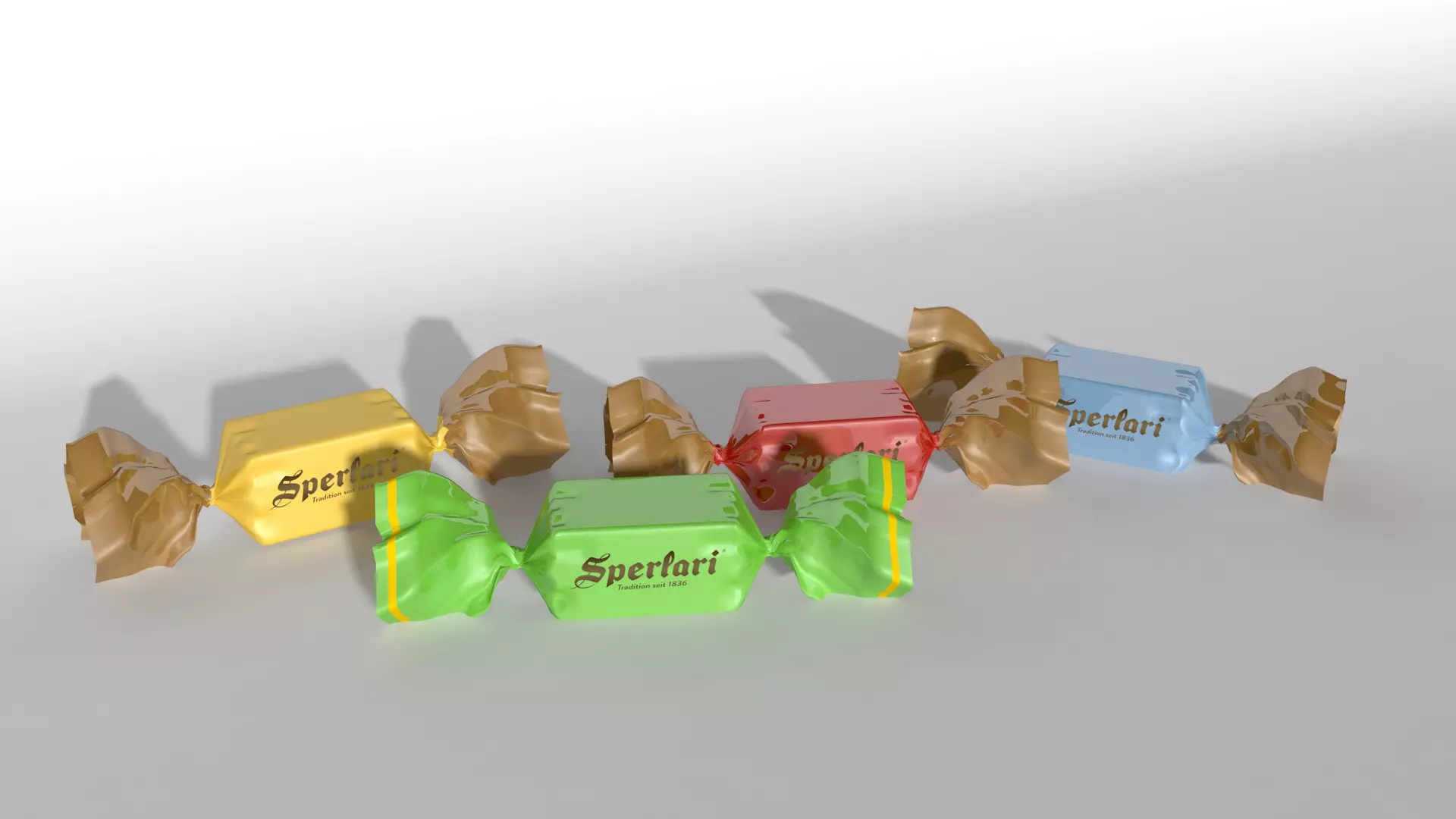 Candy four different colored candies 3D model | CGTrader