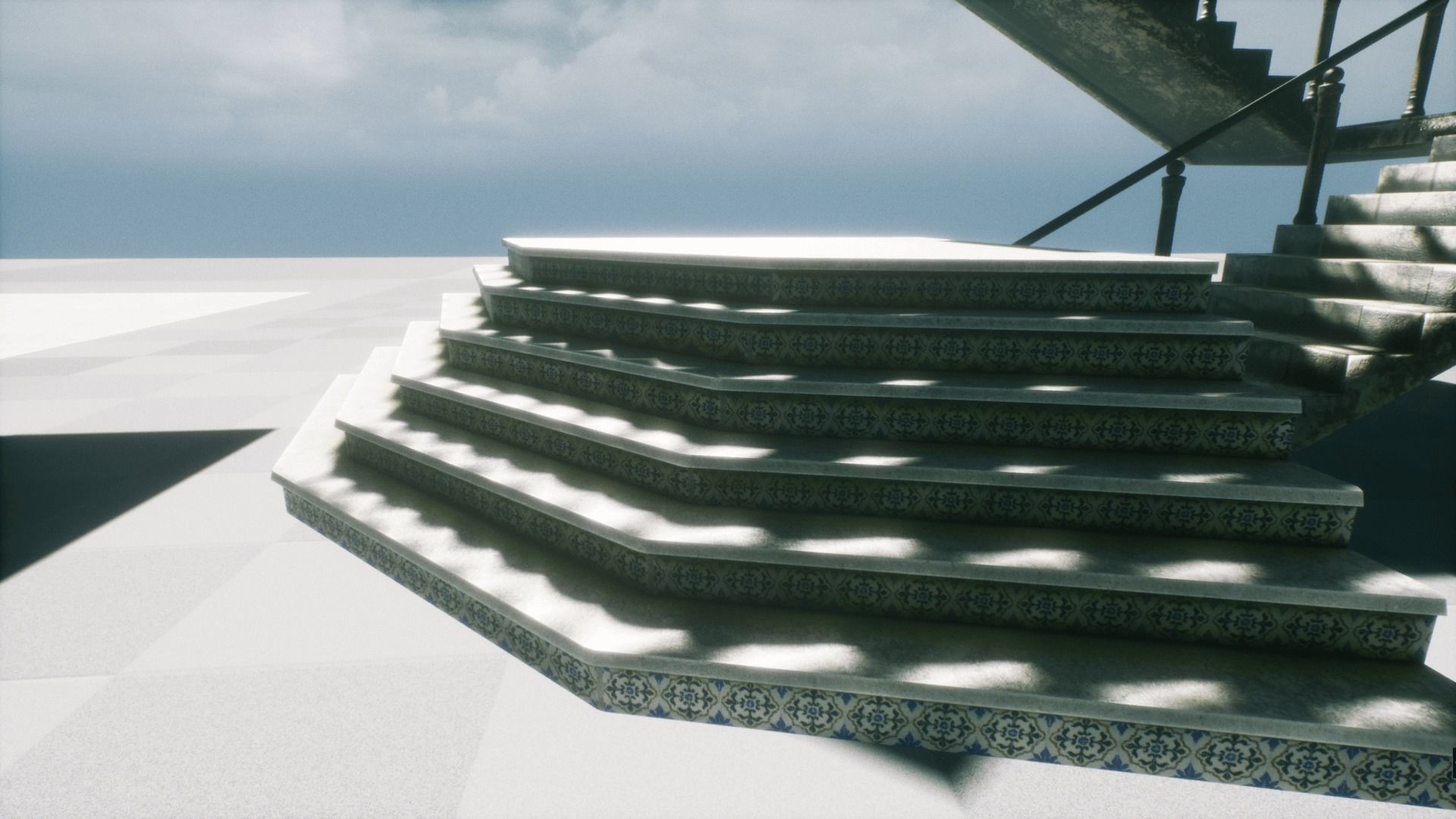 Ornament stairs for UNREAL Low-poly 3D model_8
