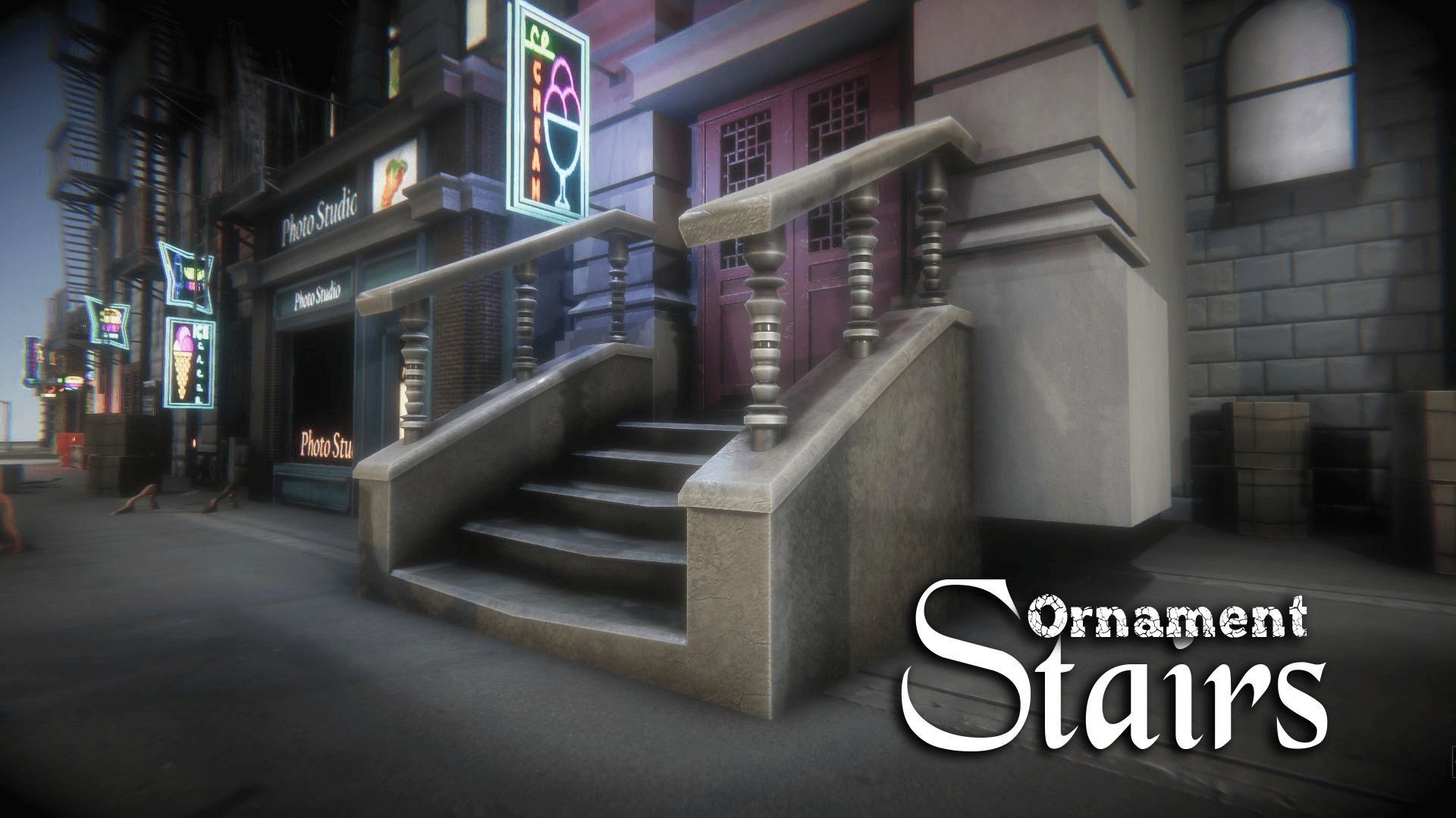 Ornament stairs for UNREAL Low-poly 3D model_18