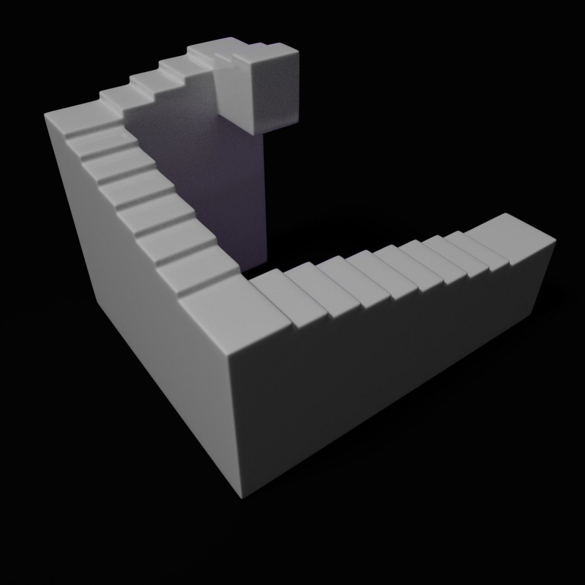 Penrose infinite stairs 3D print model_3