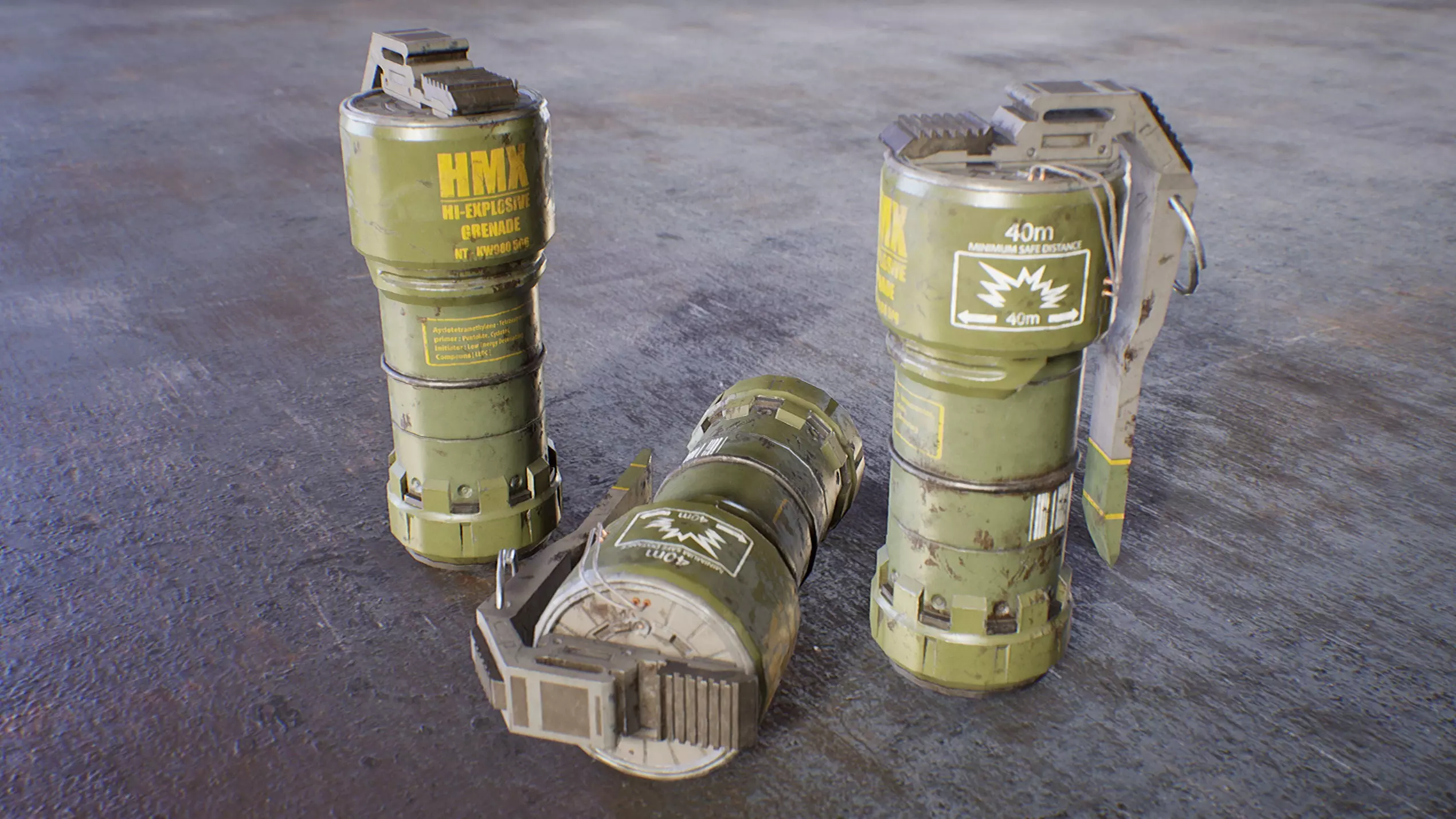 Sci-Fi Grenade Low-poly 3D model