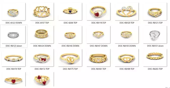 25 love valentine ring 3dm render details bulk collection 