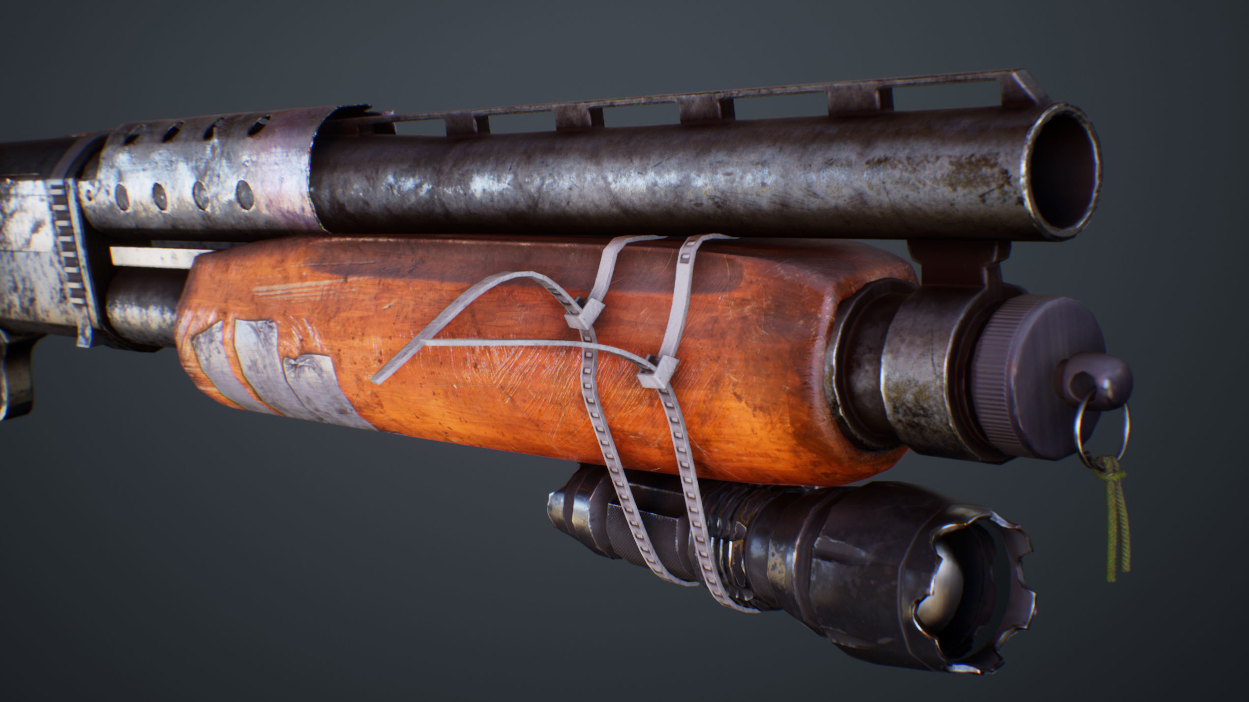 Apocalyptic Shotgun Low-poly 3D model_7