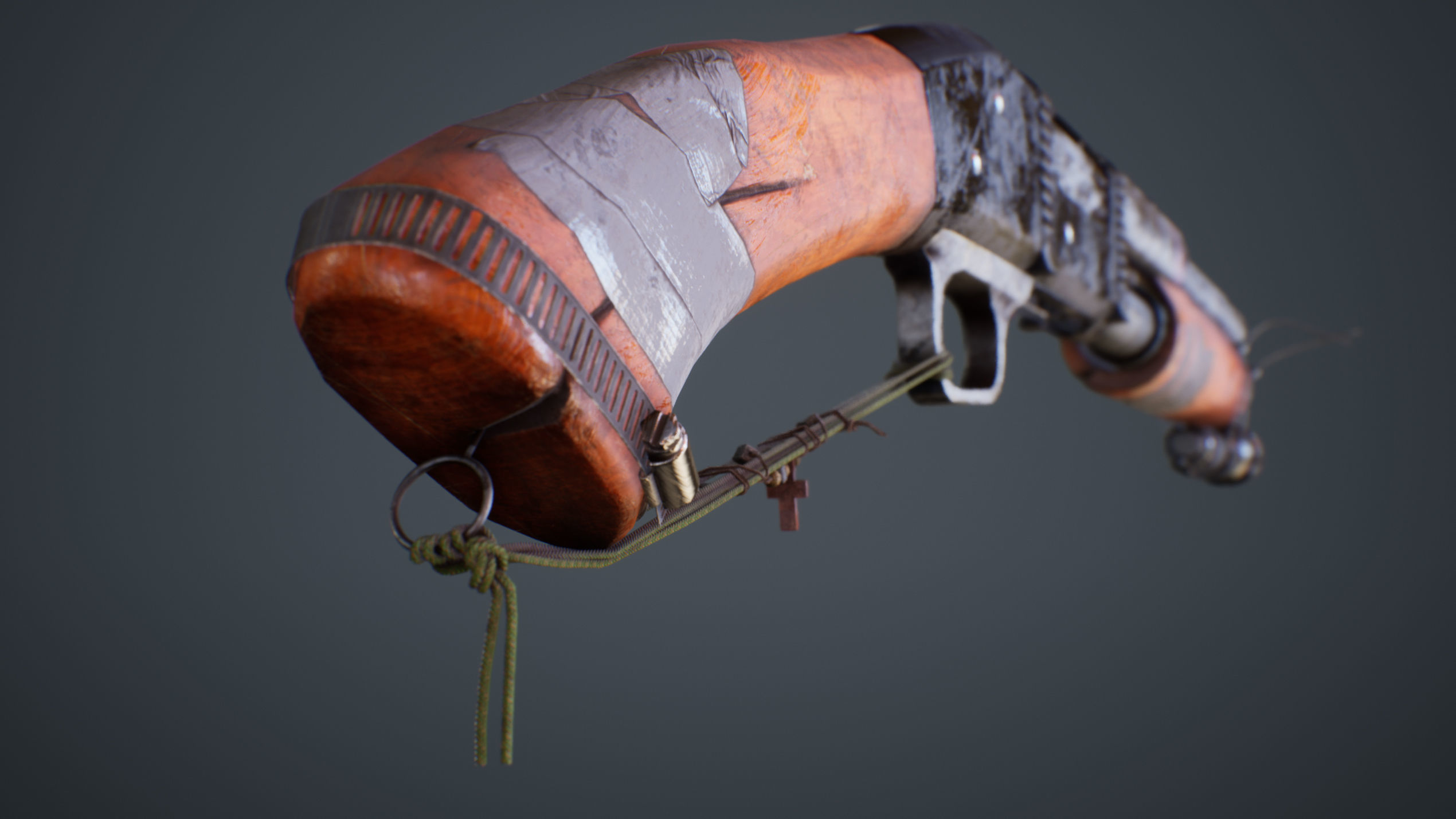 Apocalyptic Shotgun Low-poly 3D model_5