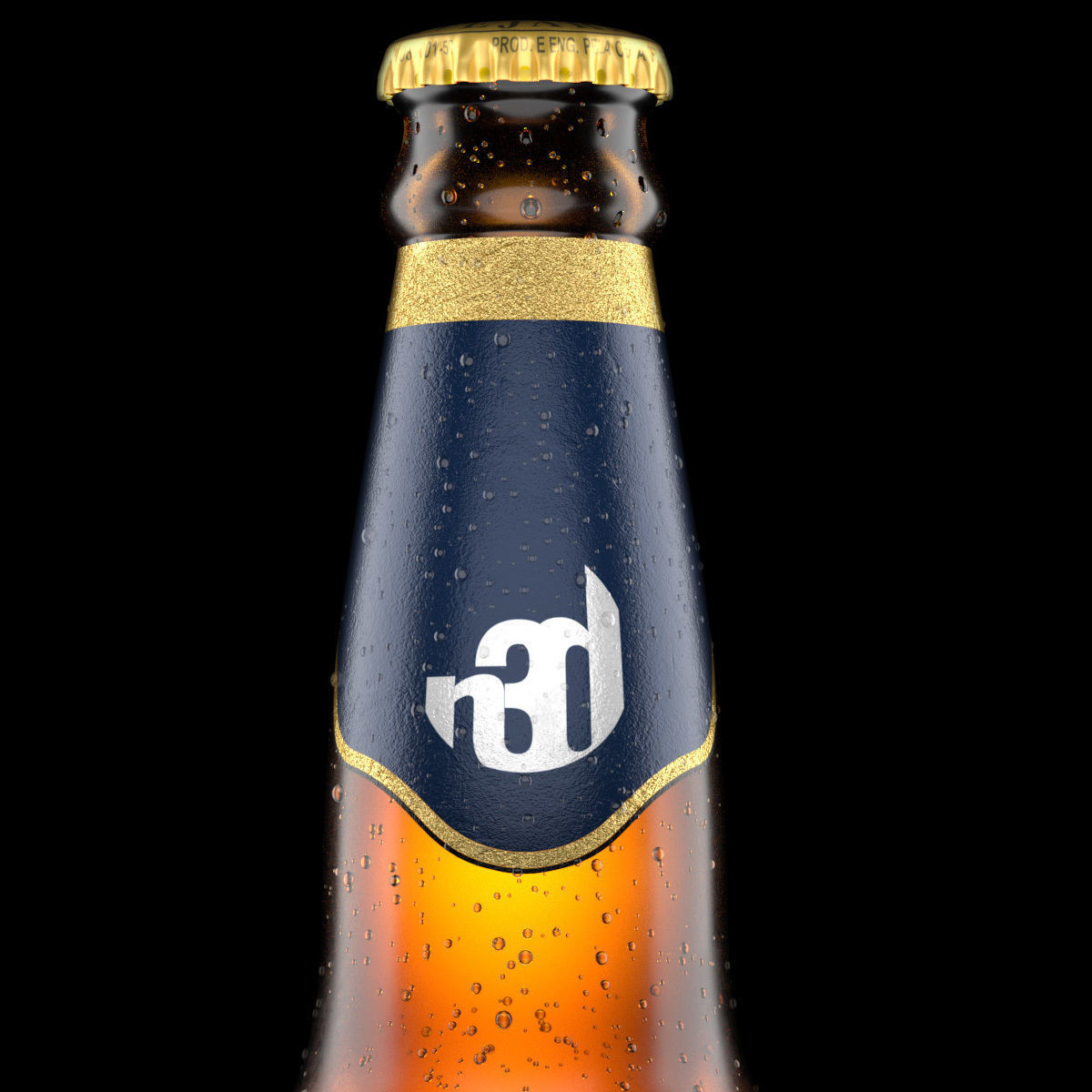 Beer Bottle Realistic 3D model_6