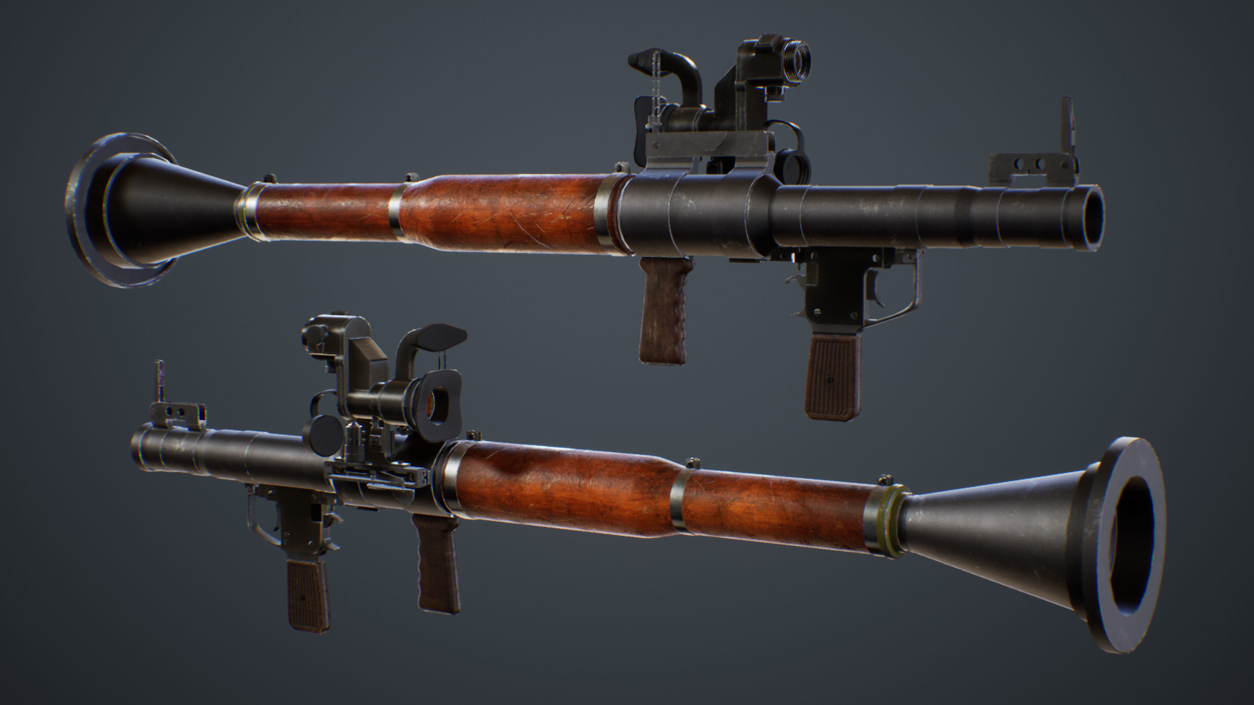 RPG Rocket Launcher Low-poly 3D model_7