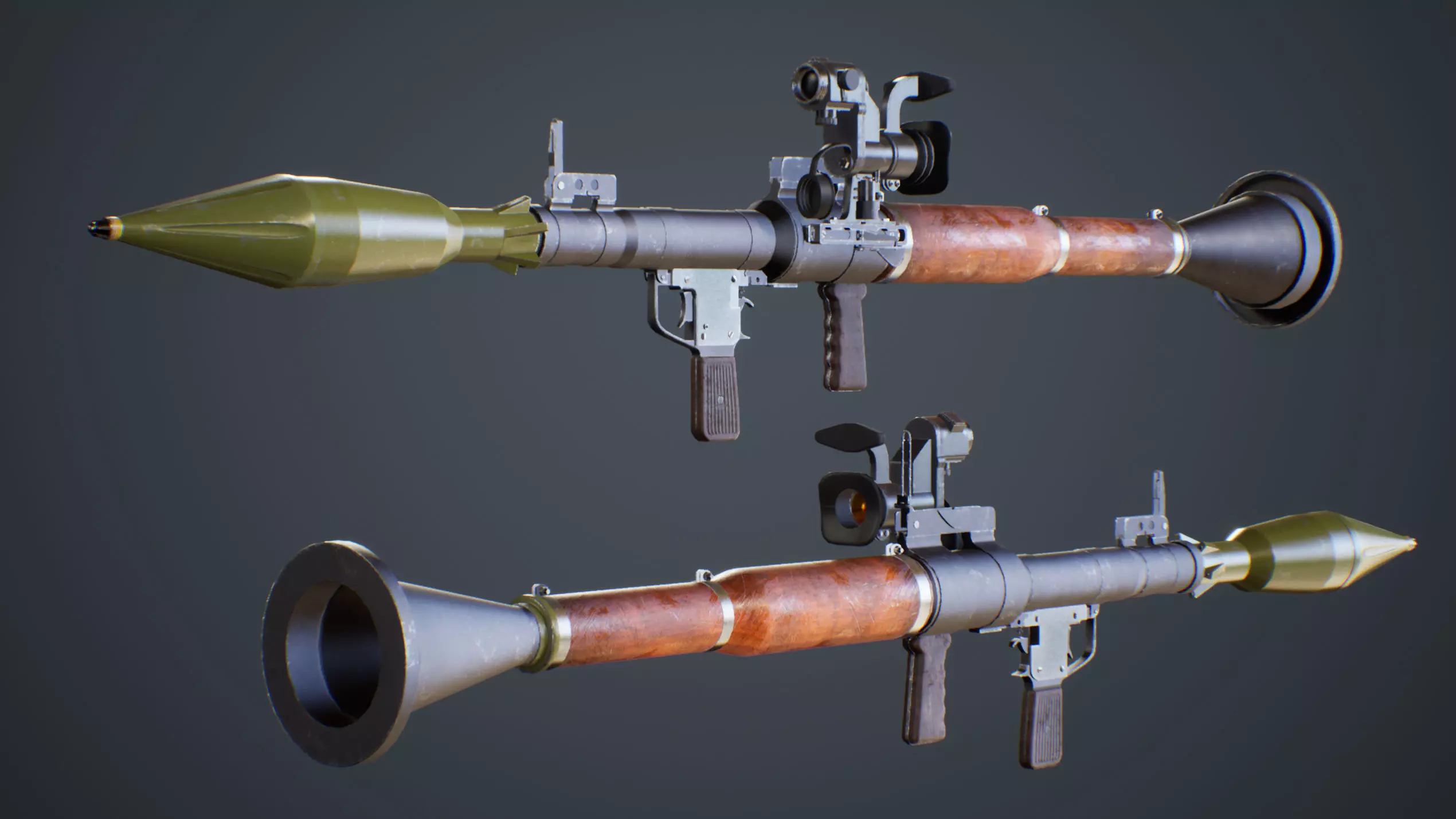 RPG Rocket Launcher Low-poly 3D model_0