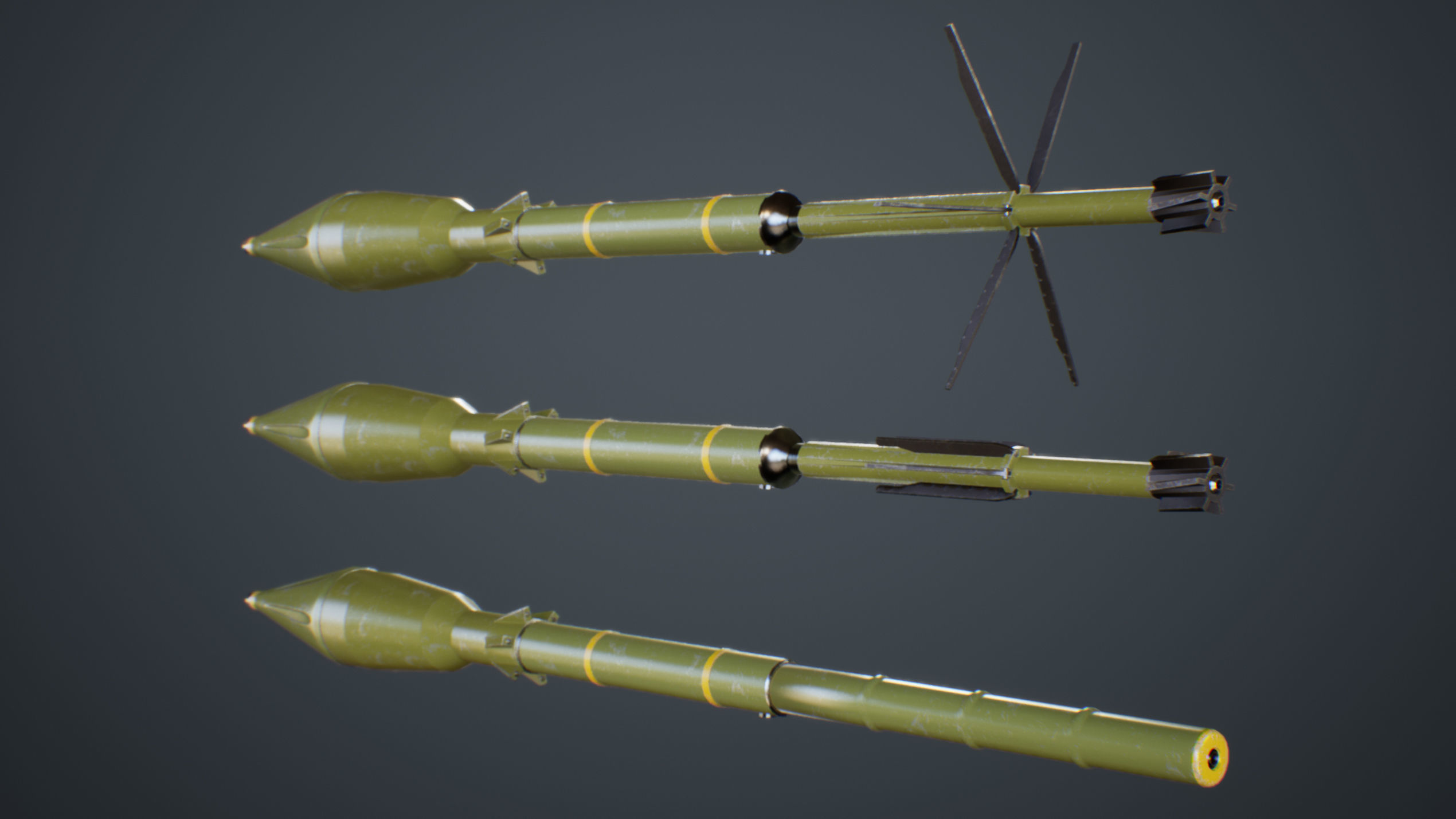 RPG Rocket Launcher Low-poly 3D model_4