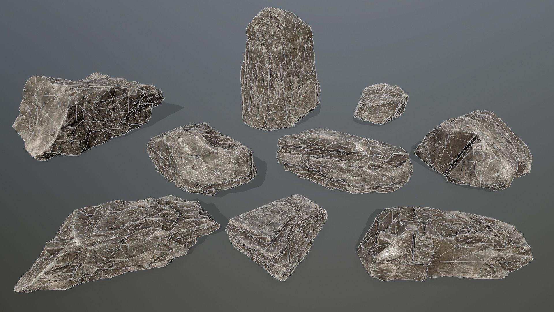 old rocks Low-poly 3D model_10