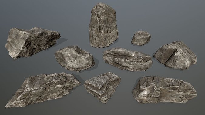old rocks Low-poly 3D model