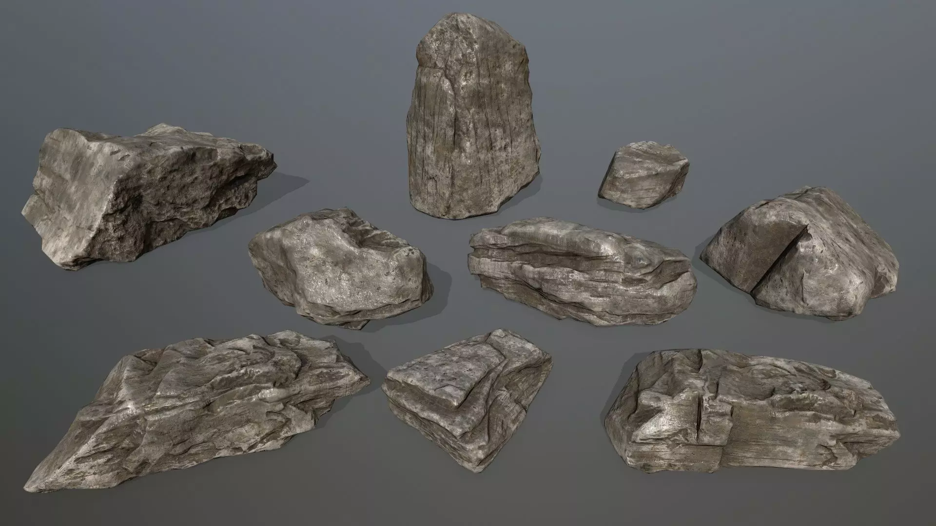 old rocks Low-poly 3D model_0