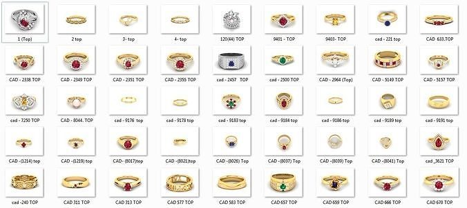 8000 RING EARRINGS PENDANT 3DM FILE BULK COLLECTION  3D print model