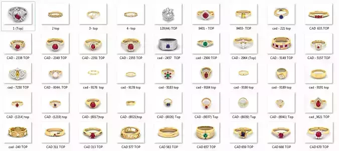 8000 RING EARRINGS PENDANT 3DM FILE BULK COLLECTION  3D print model