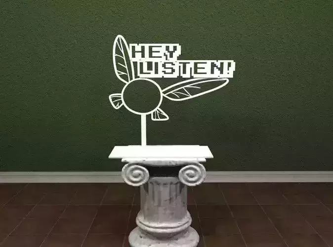 Legend Of Zelda - Ocarina Of Time - Navi HEY LISTEN Sign 3D print model