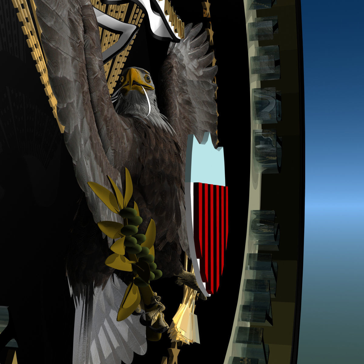 Seal of the US and The President of the US 3D model_13