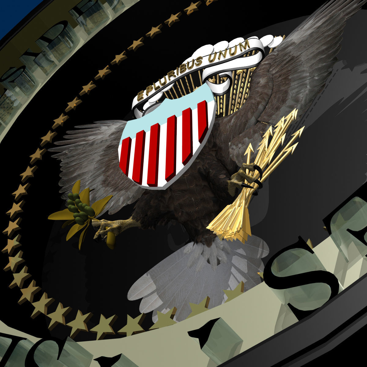 Seal of the US and The President of the US 3D model_14