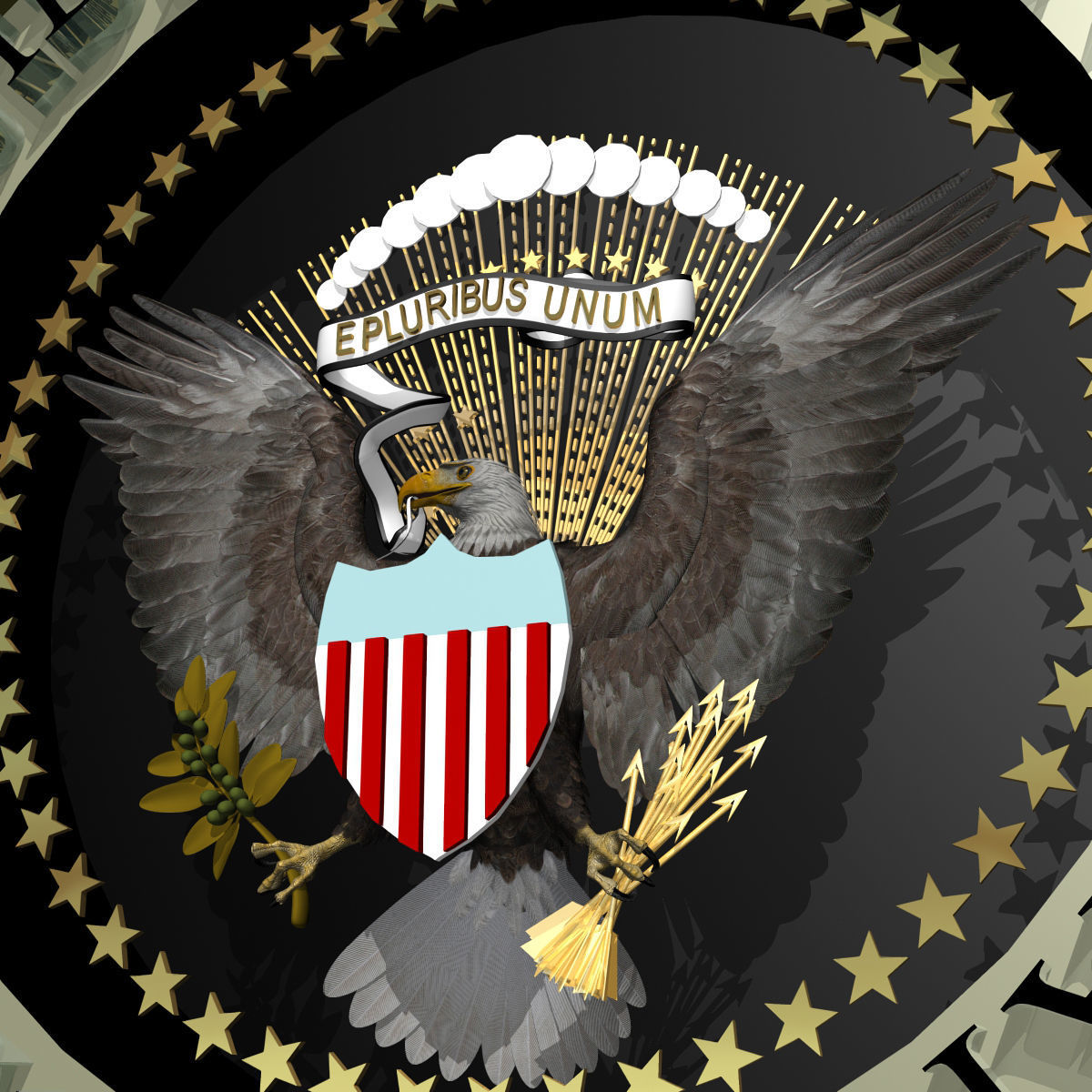 Seal of the US and The President of the US 3D model_11
