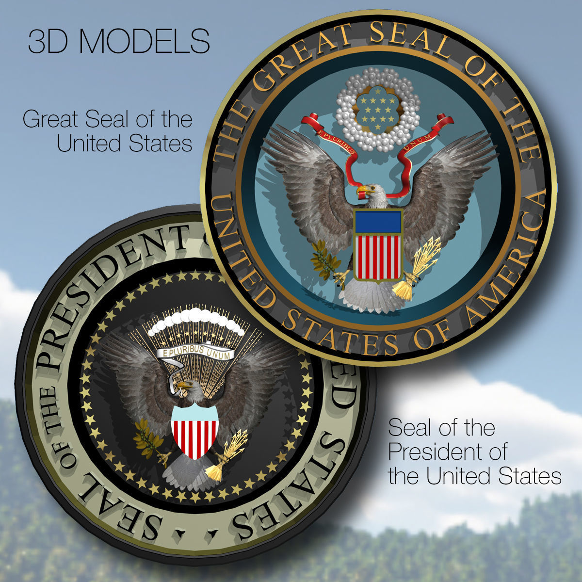 Seal of the US and The President of the US 3D model_4