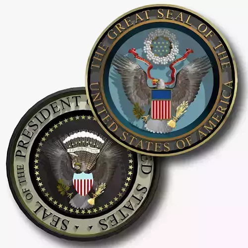 Seal of the US and The  President of the US 3D model