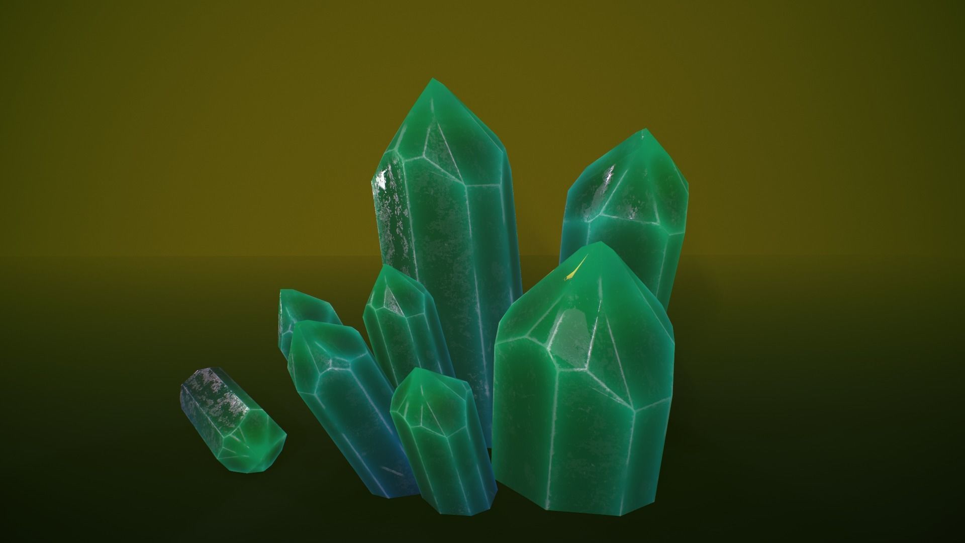 1 mineral green Low-poly 3D model_4