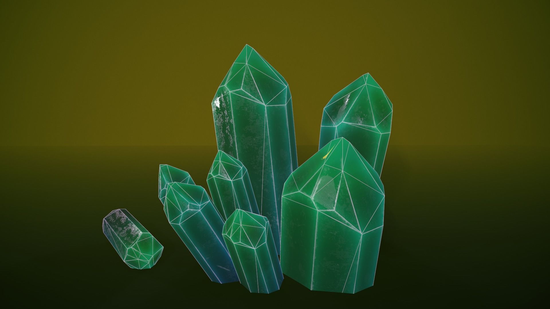 1 mineral green Low-poly 3D model_3