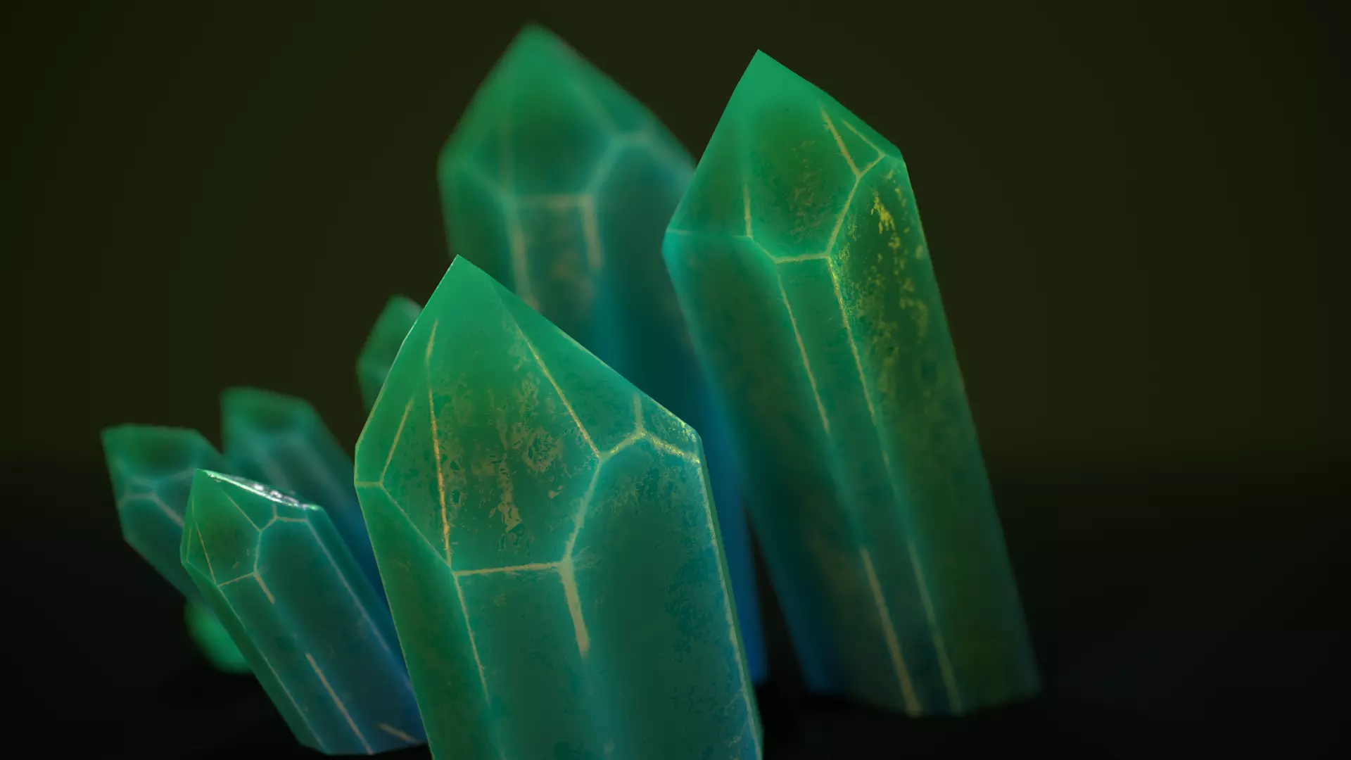 1 mineral green Low-poly 3D model_0