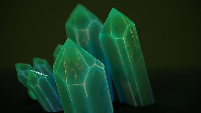 1 mineral green Low-poly 3D model