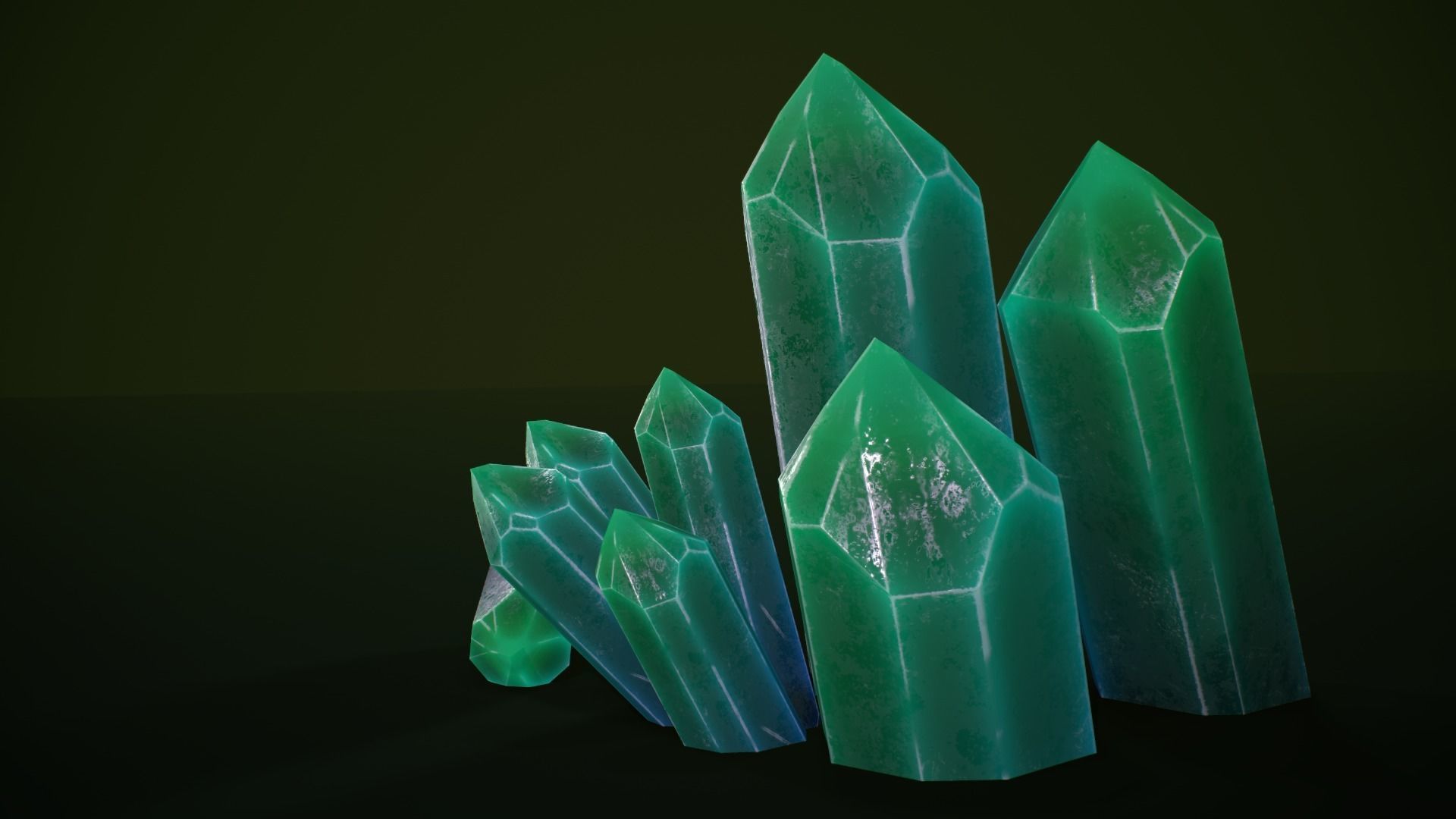 1 mineral green Low-poly 3D model_6