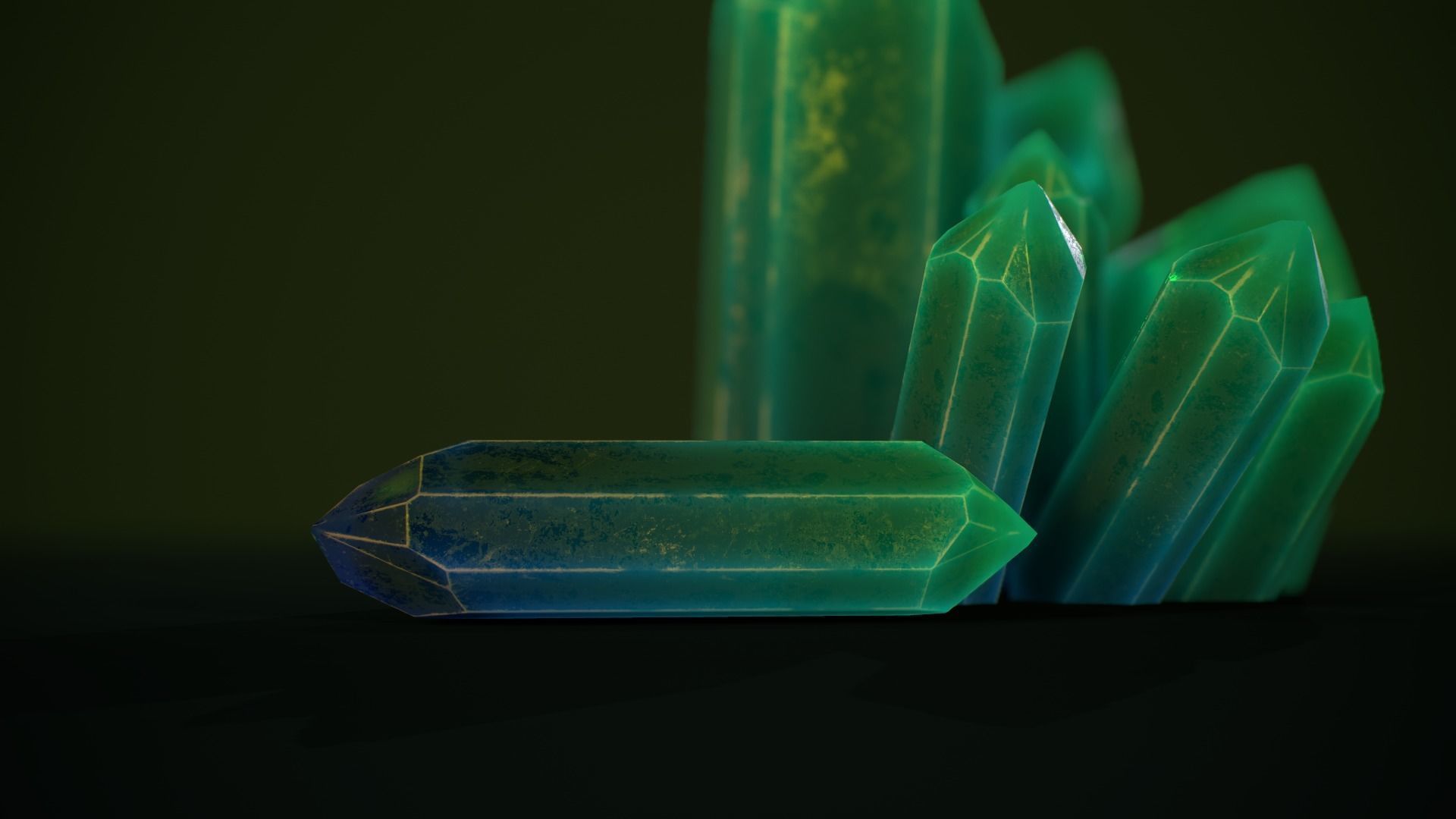 1 mineral green Low-poly 3D model_7